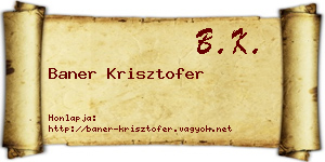 Baner Krisztofer névjegykártya